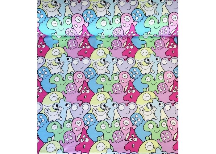 DZIANINA DRESOWA - PASTELOWE STWORKI - 240g/m²/180cm